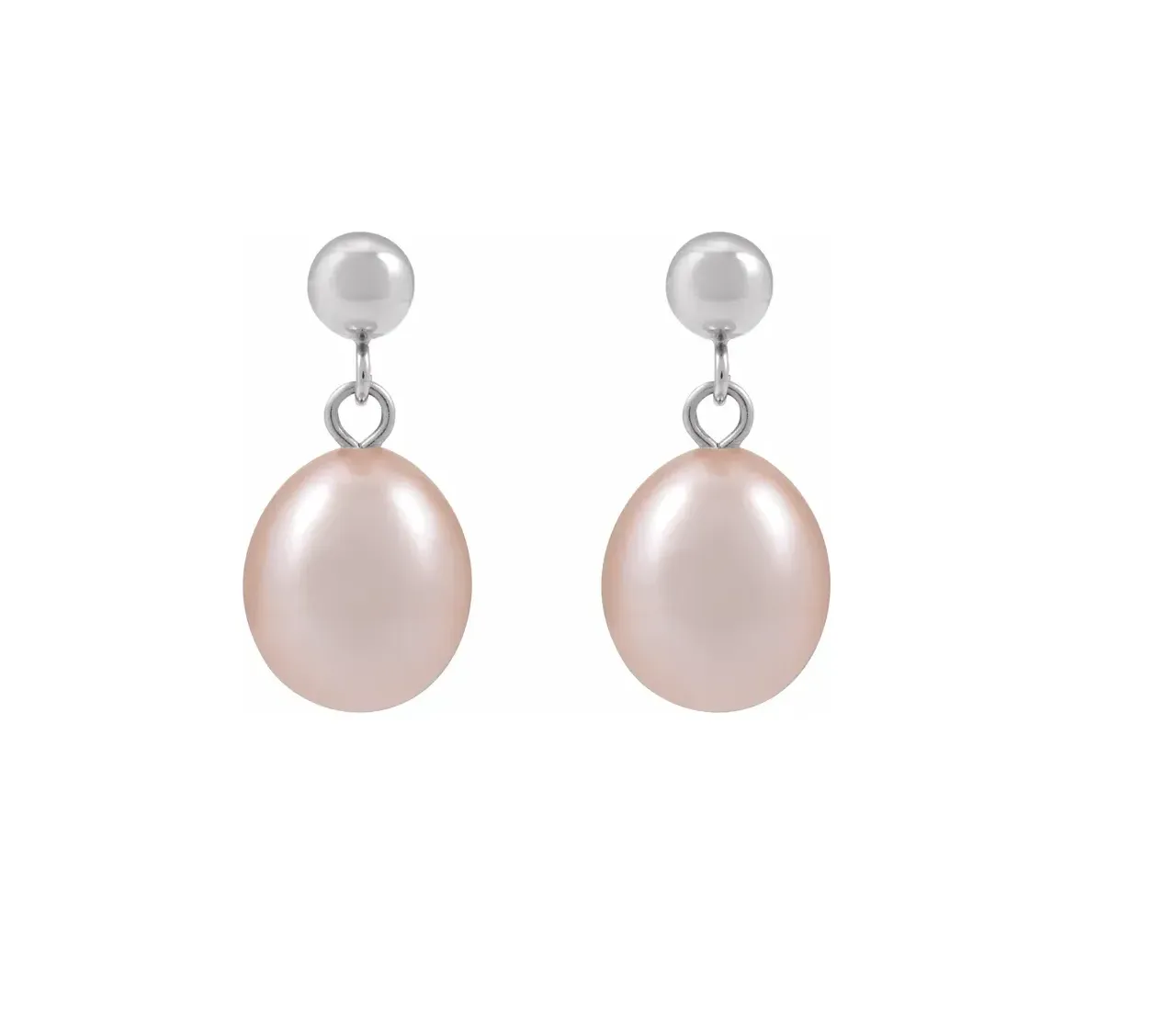 14K Gold Cultured Pink Freshwater Pearl Earrings