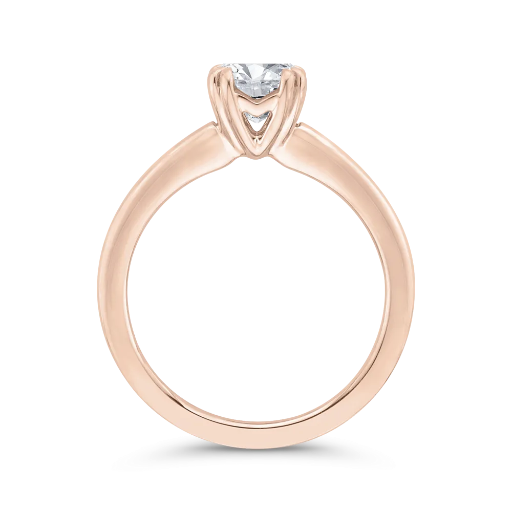 14K Rose Gold Solitaire Engagement Ring (Semi-Mount)