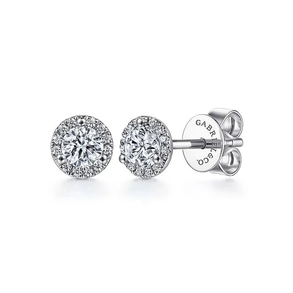 14K White Gold Diamond Earrings