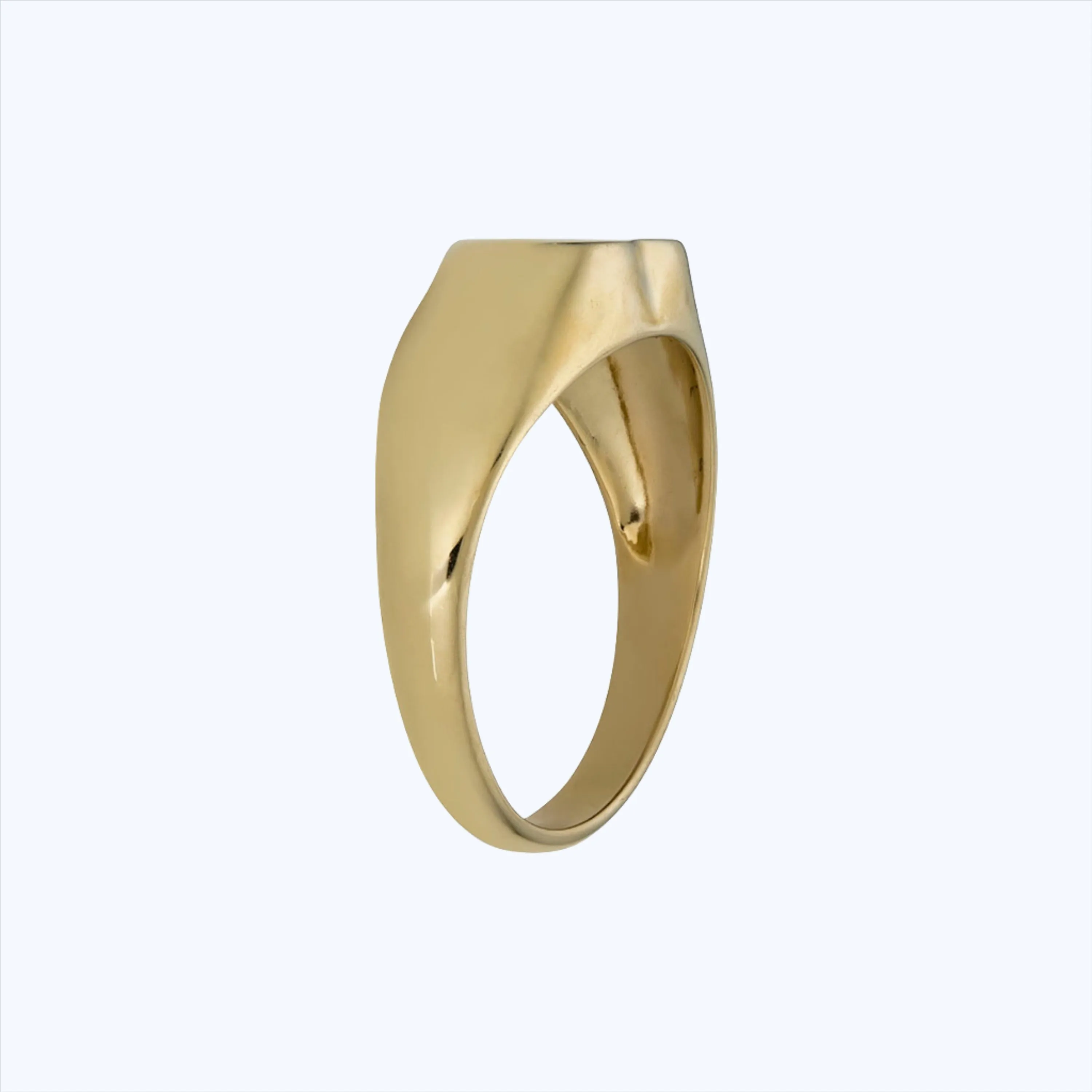 14K Yellow Gold Heart Signet Ring