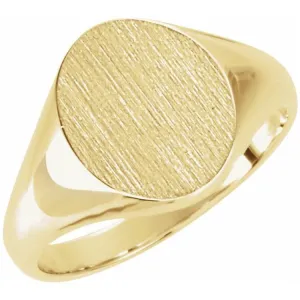 14K Yellow Oval Signet Ring