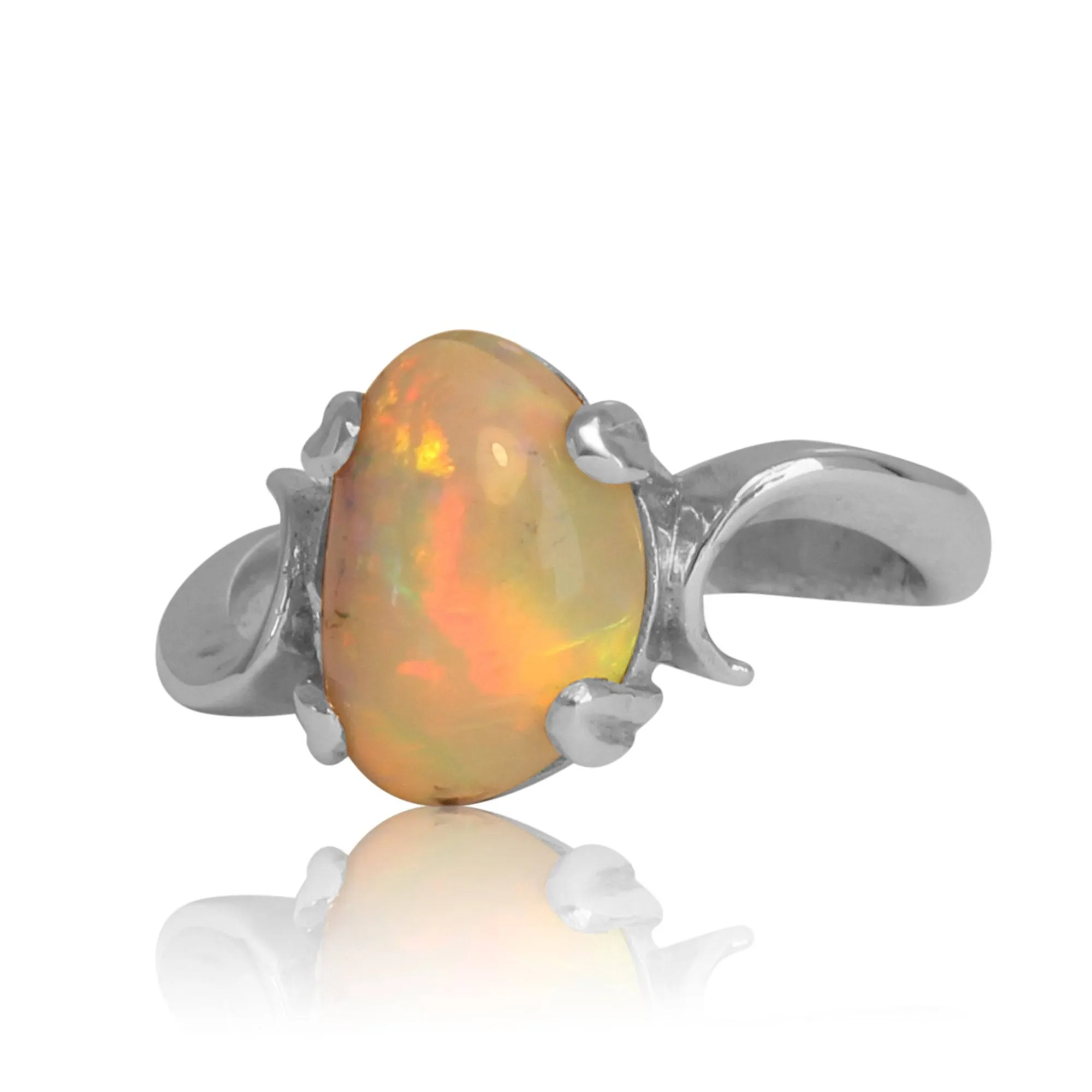 14kt White Gold Black Opal ring