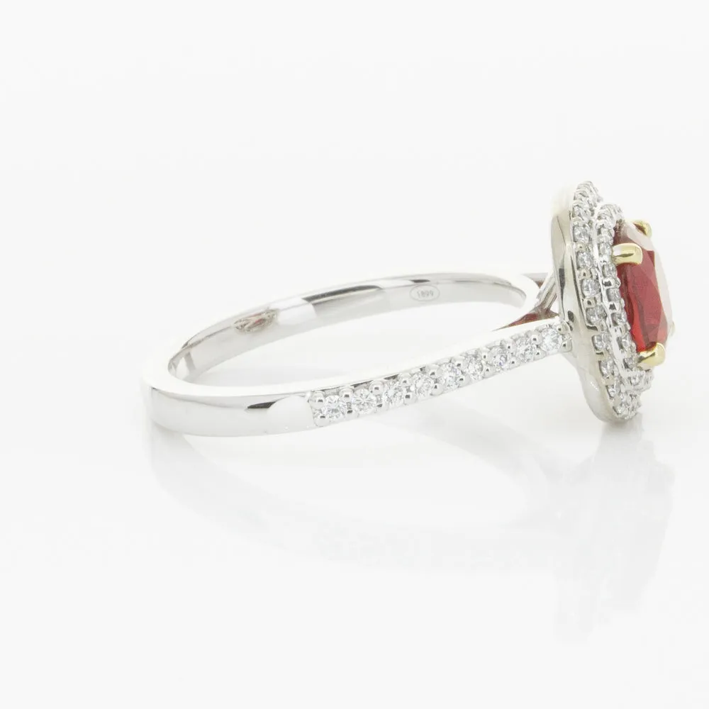 18ct White & Yellow Gold 1.83ct Ruby & Diamond Ring