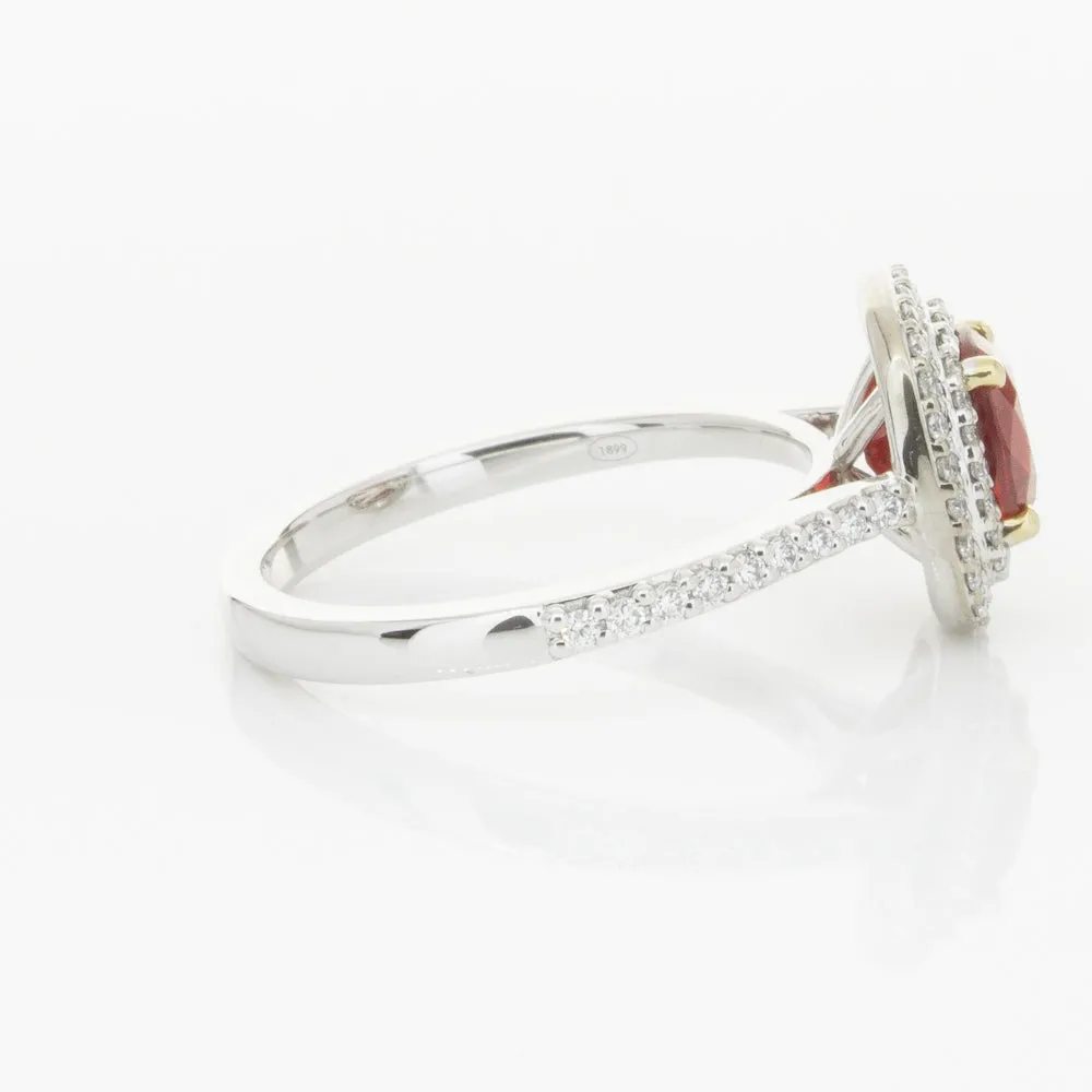 18ct White & Yellow Gold 1.83ct Ruby & Diamond Ring