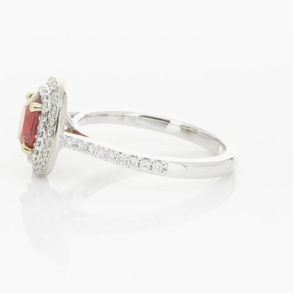 18ct White & Yellow Gold 1.83ct Ruby & Diamond Ring