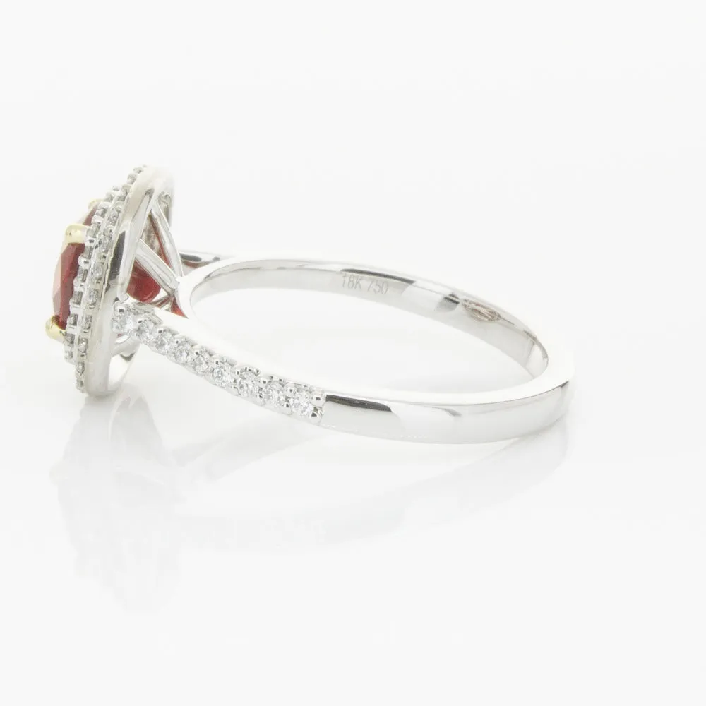 18ct White & Yellow Gold 1.83ct Ruby & Diamond Ring