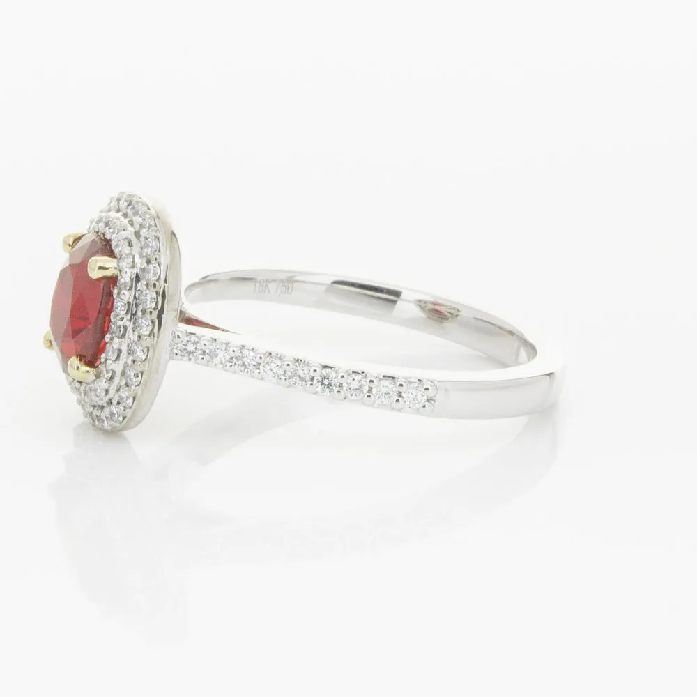 18ct White & Yellow Gold 1.83ct Ruby & Diamond Ring