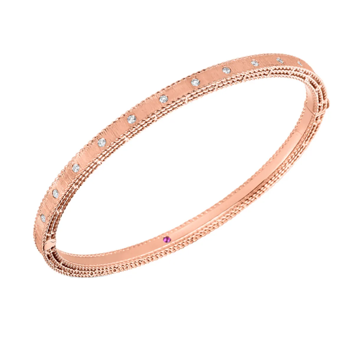 18K Gold Princess Diamond Satin Bangle