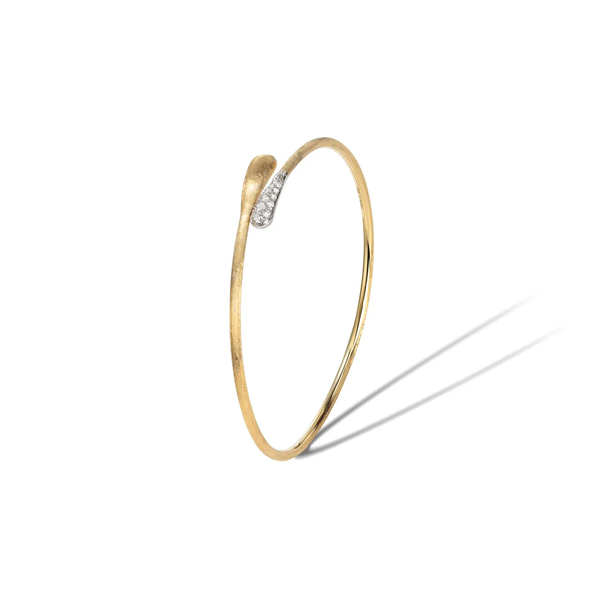 18K Yellow Gold and Diamond Kissing Cuff