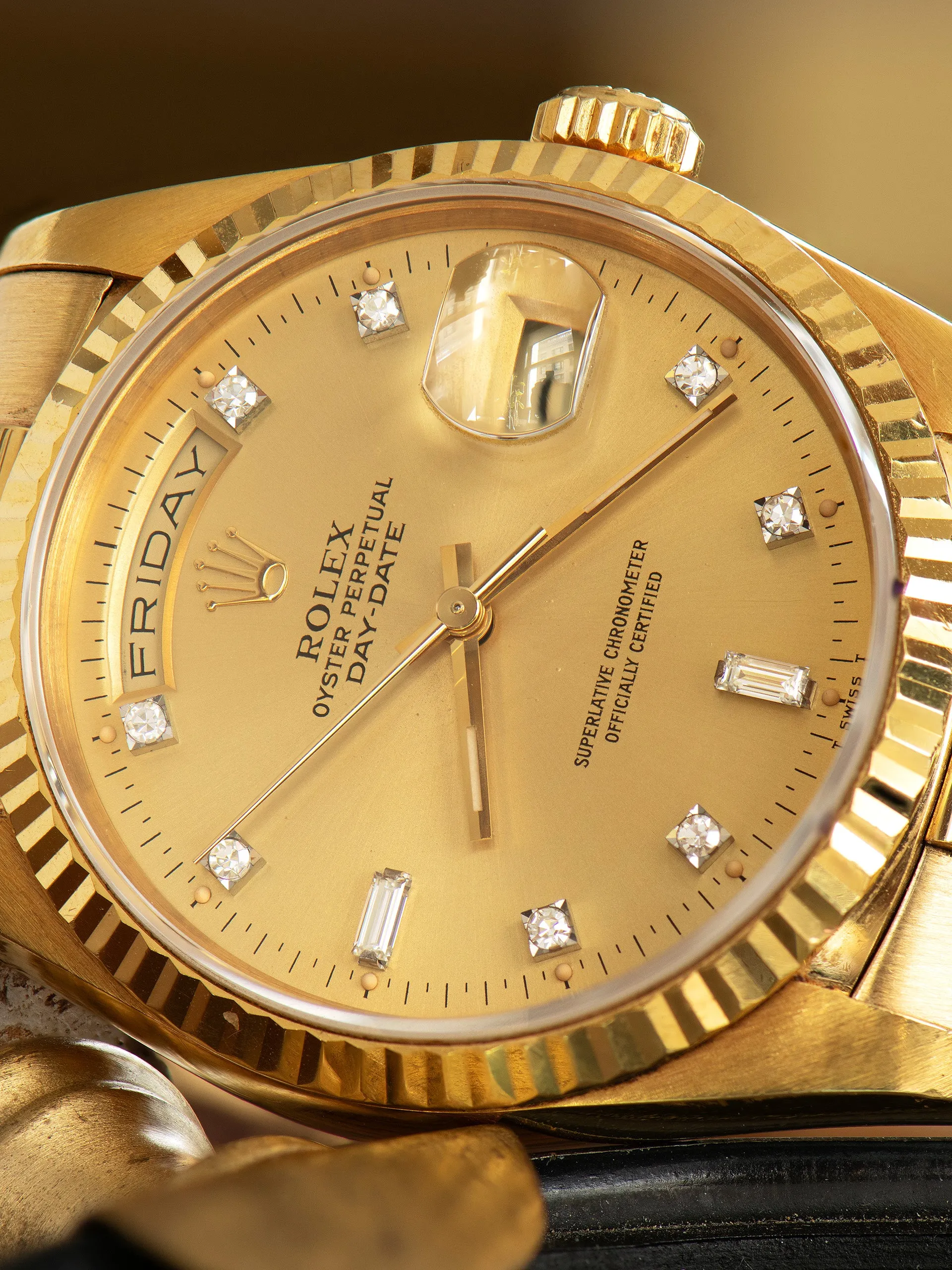 1989 Rolex Day-Date 18K YG (Ref. 18238) Champagne Diamond Dial