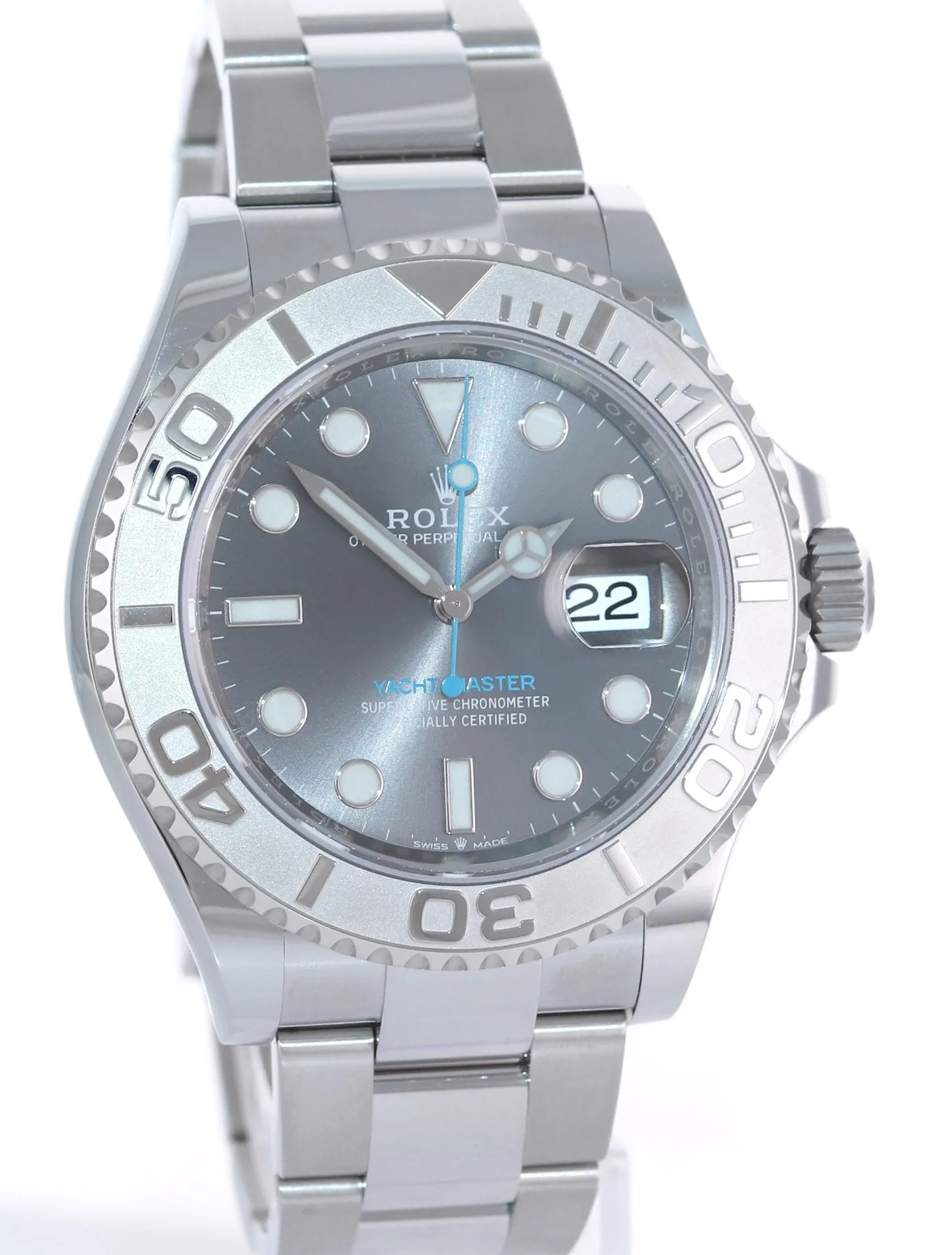 2024 PAPERS Rolex Yacht-Master 126622 Steel Platinum Rhodium Blue Watch Box