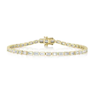 2.20CT DIAMOND BAGUETTE BEZEL TENNIS BRACELET