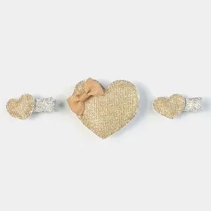 3PC Pack Stylish Heart Hair Pins For Girls