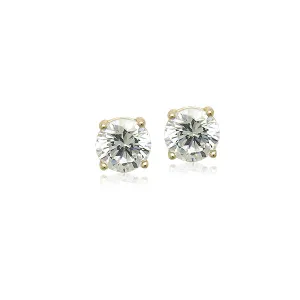 7mm Cubic Zirconia Solitaire Stud Earring