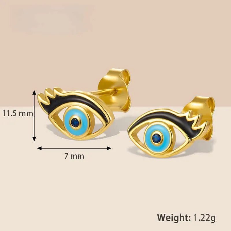 925 Silver Blue Eye Earrings