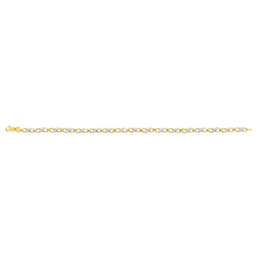 9ct Alluring Yellow Gold Diamond Fancy Bracelet