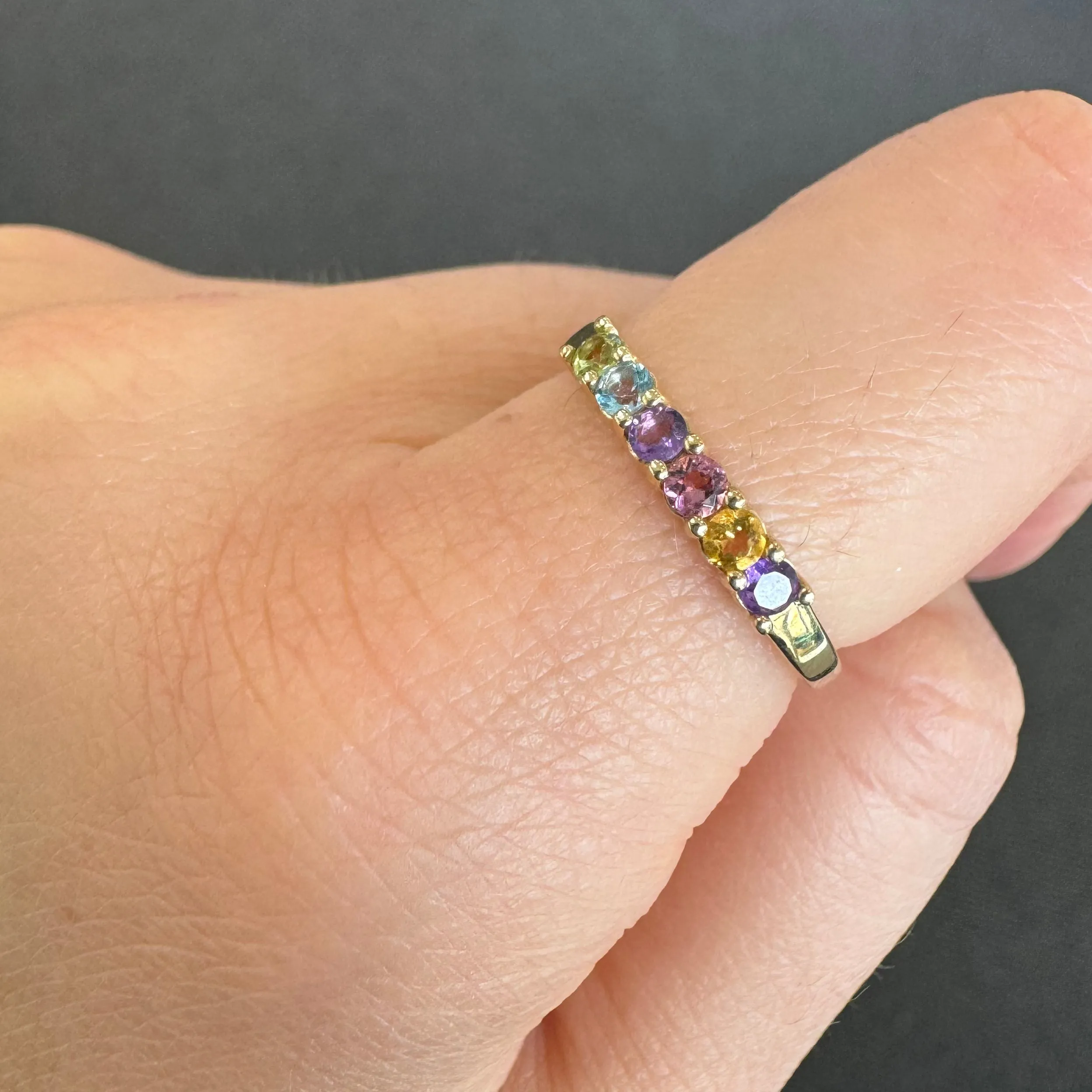 9ct Yellow Gold Colourful Gemstone Ring