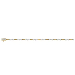 9ct Yellow Gold Round Brilliant Cut with 1 CARAT tw of Diamonds Bracelet