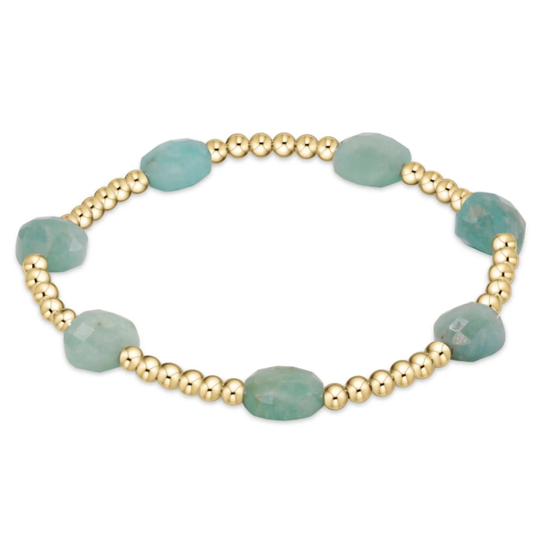 Admire Gold 3mm Bead Bracelet - Amazonite