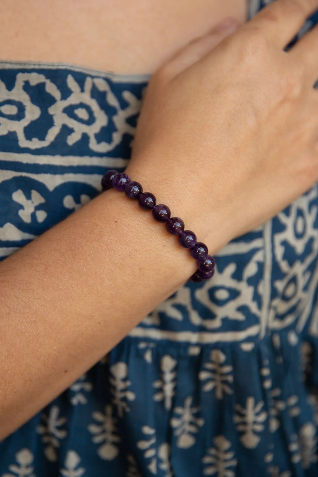 Amethyst Beaded Bracelet