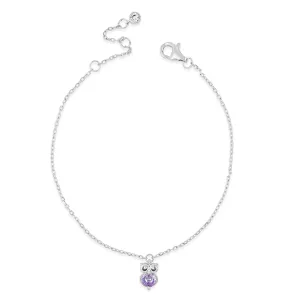 Amethyst Owl Children Sterling Silver Bracelet