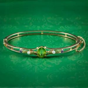 Antique Edwardian Suffragette Bangle 15ct Gold