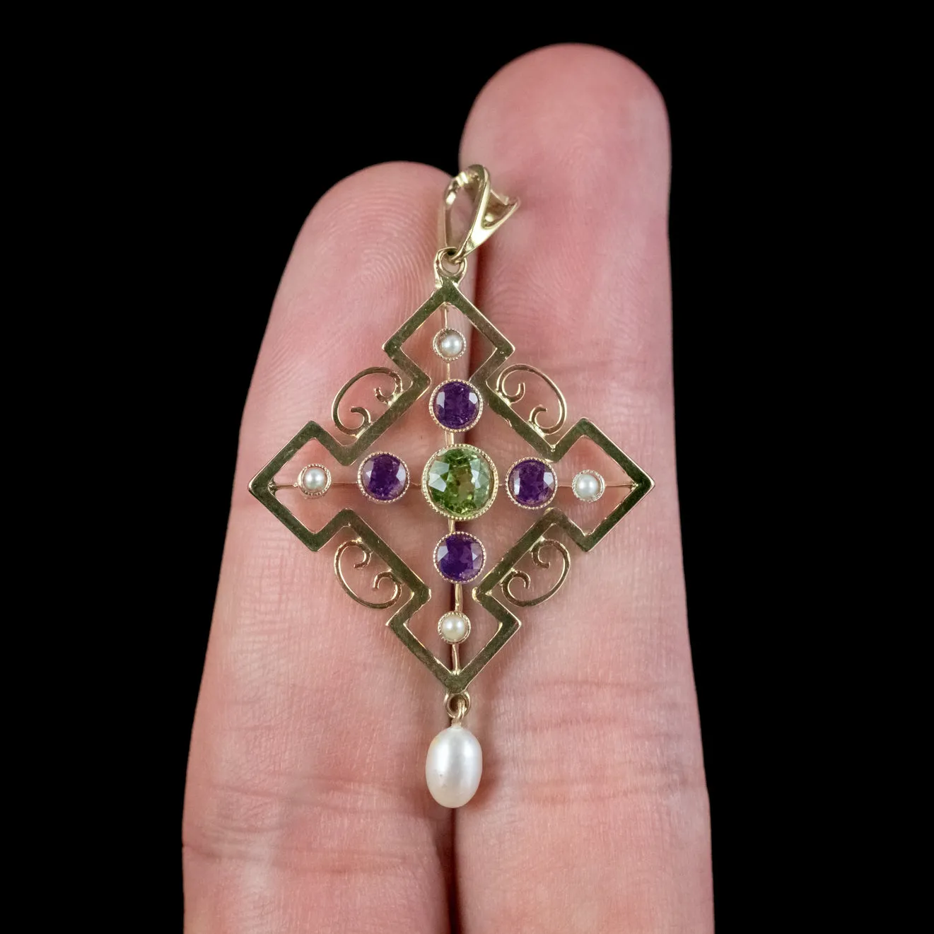 Antique Edwardian Suffragette Pendant 15ct Gold Circa 1915