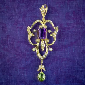 Antique Edwardian Suffragette Pendant 9ct Gold