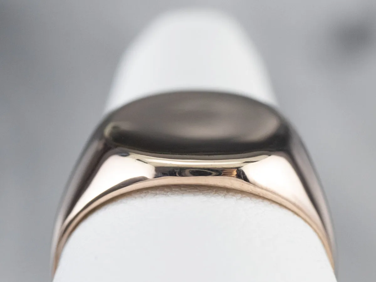 Antique Plain Rose Gold Signet Ring