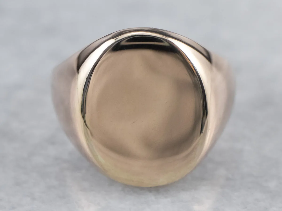 Antique Plain Rose Gold Signet Ring