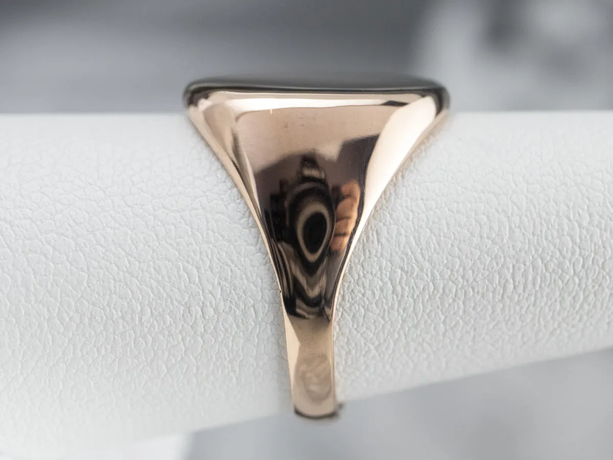 Antique Plain Rose Gold Signet Ring