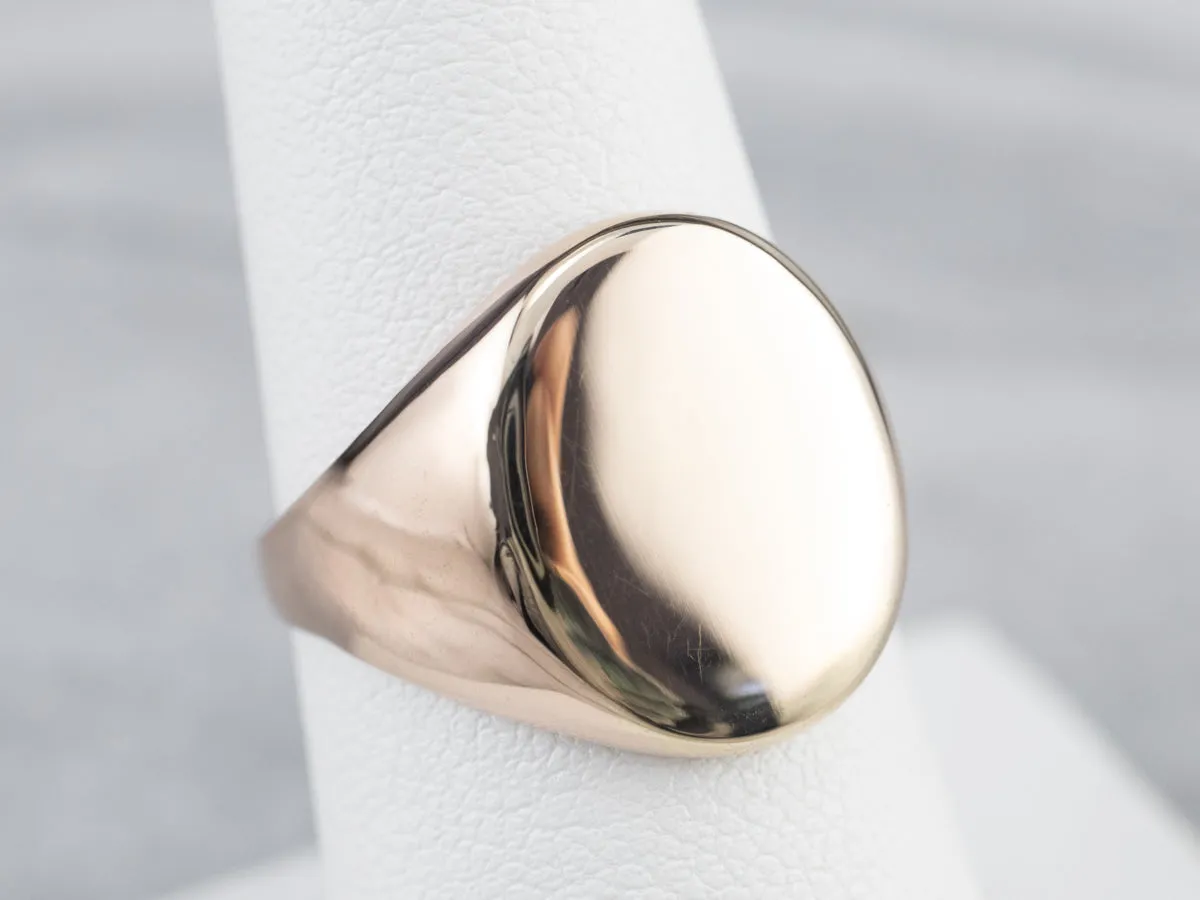 Antique Plain Rose Gold Signet Ring