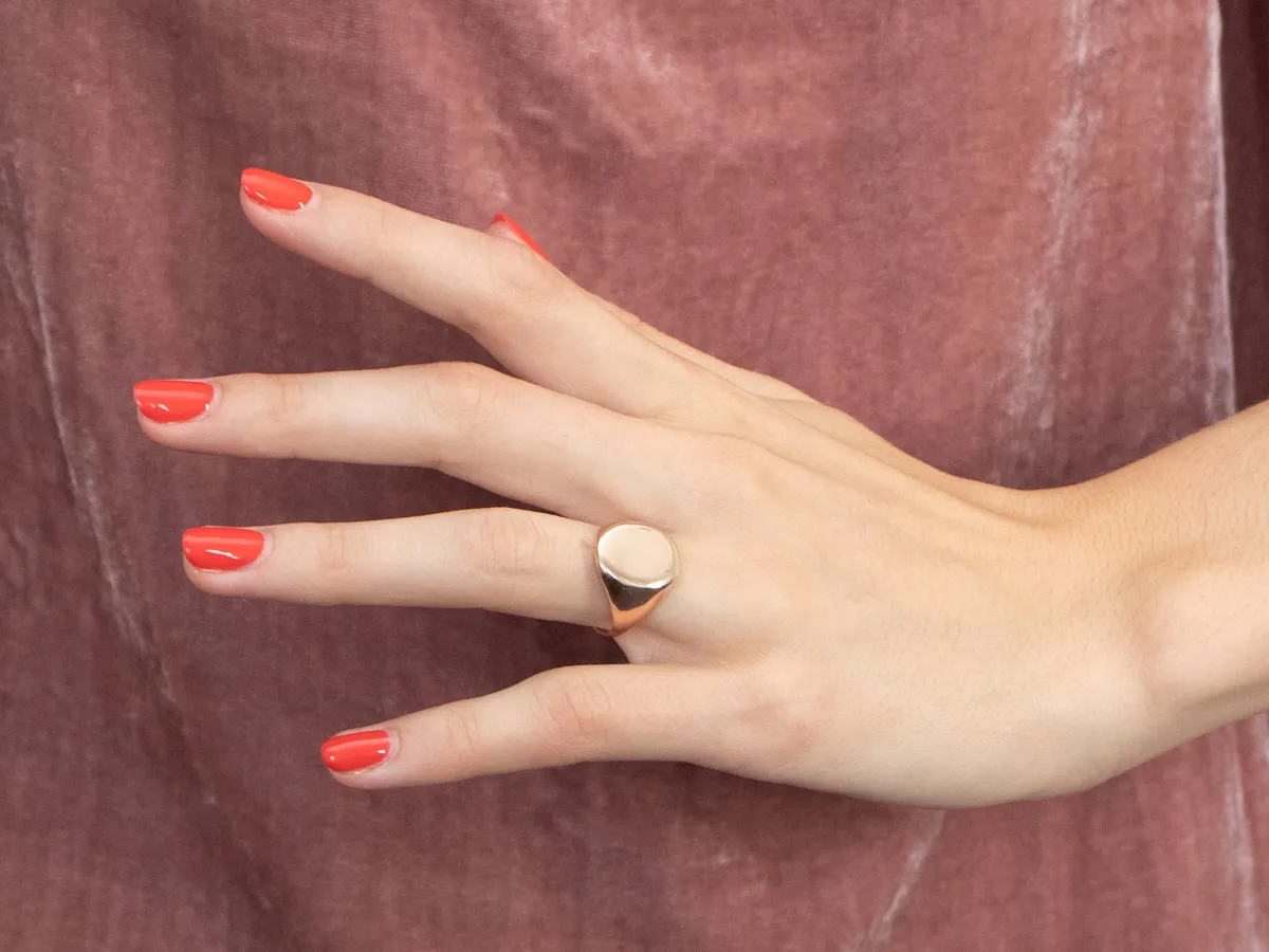 Antique Plain Rose Gold Signet Ring