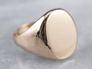 Antique Plain Rose Gold Signet Ring