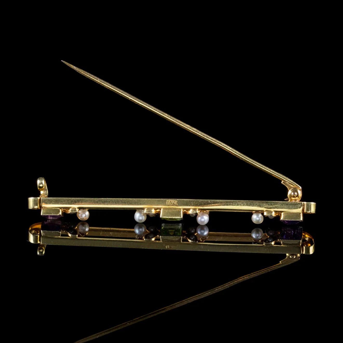 Antique Suffragette Bar Brooch 15Ct Gold Edwardian Circa 1910