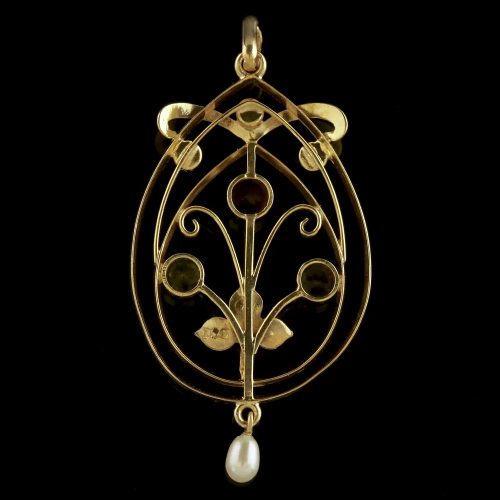 Antique Suffragette Victorian Pendant 9Ct Yellow Gold Circa 1900