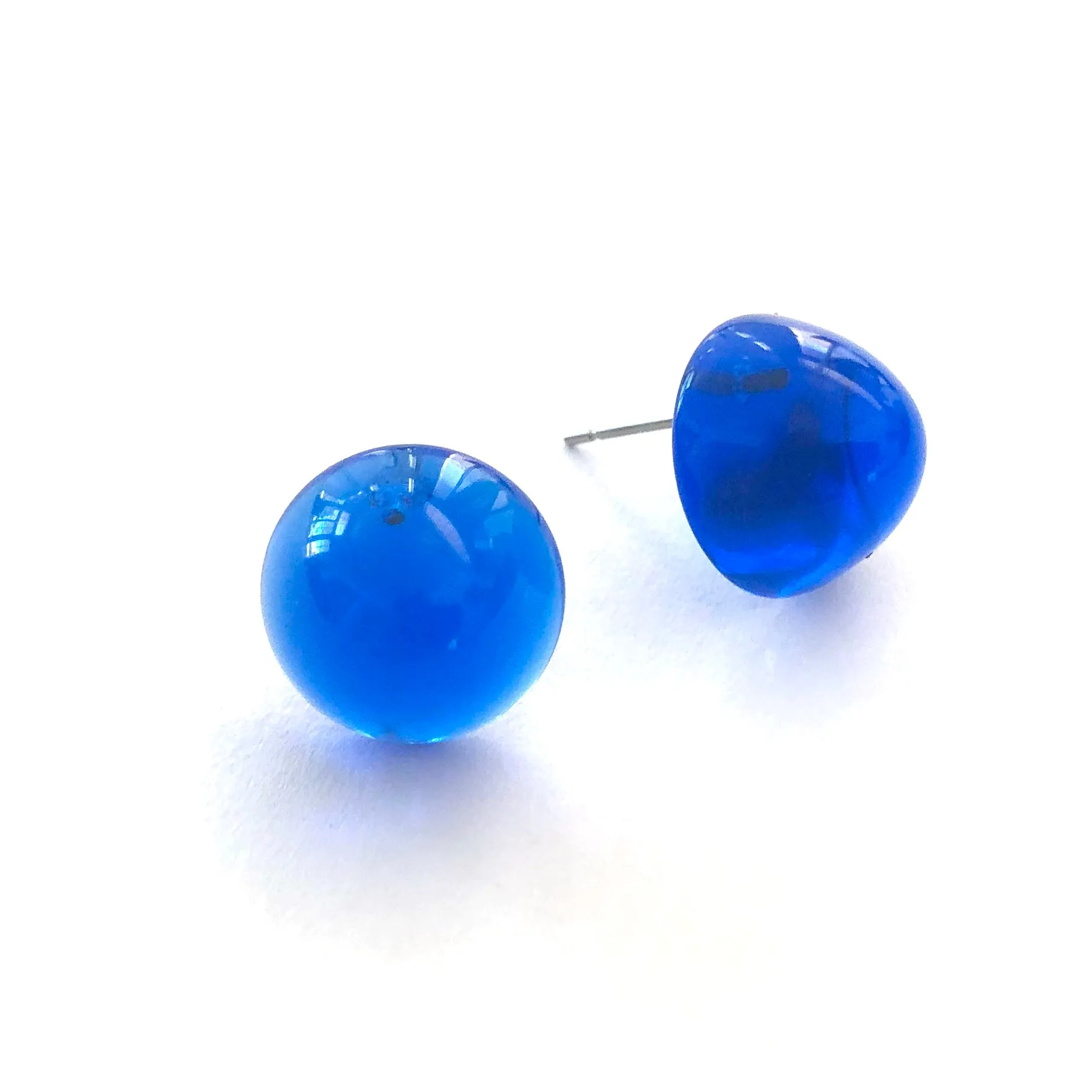 Aqua Blue Gumdrop Stud Earrings