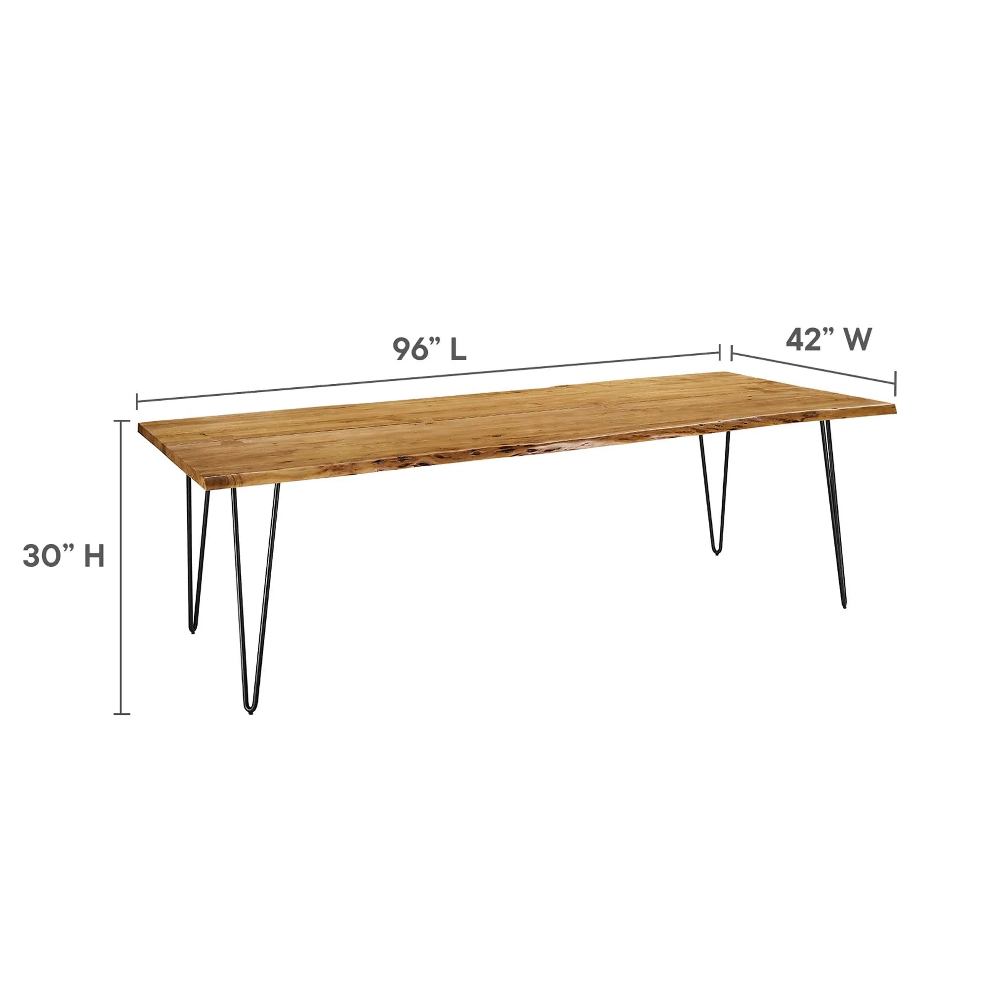 Ardor 96" Live Edge Acacia Wood Acacia Wood Dining Table