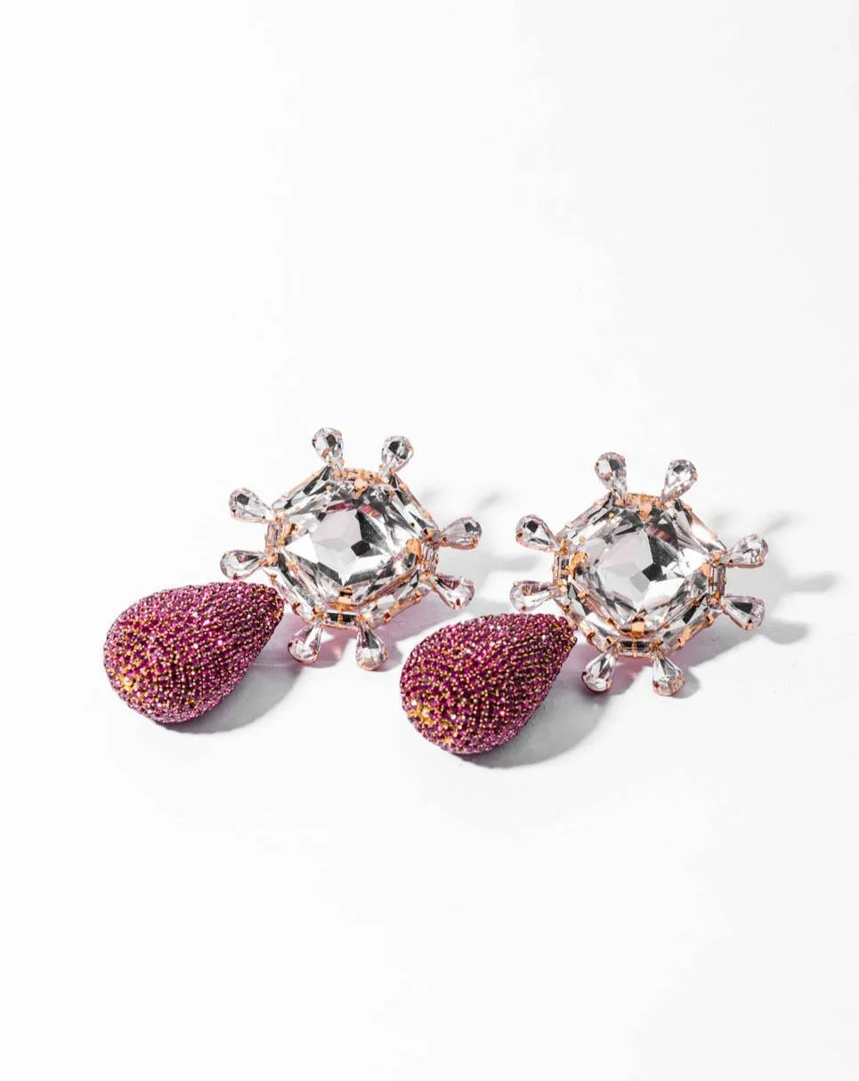 Aster Earrings In Hot Pink