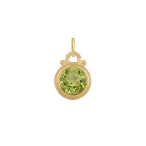 August -- Peridot Birthstone Charm in Gold