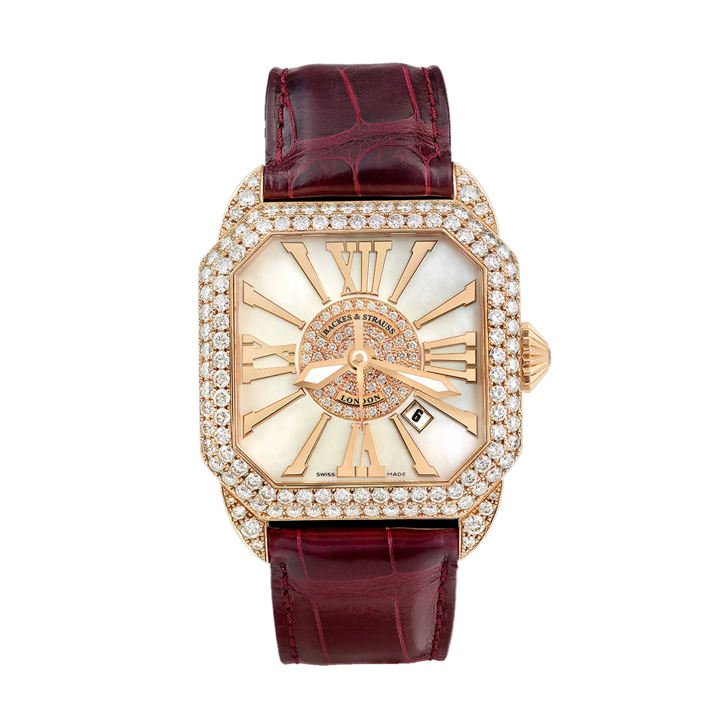 Berkeley 40 Luxury Diamond Watch for Men and Women - 40 mm Rose Gold - Backes & Strauss