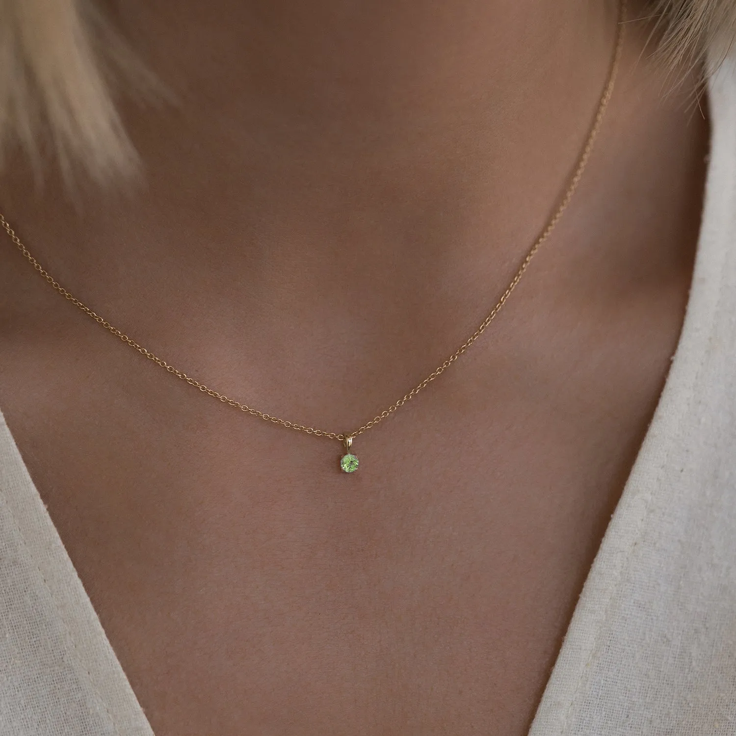 Birthstone Necklace | Gold & Peridot