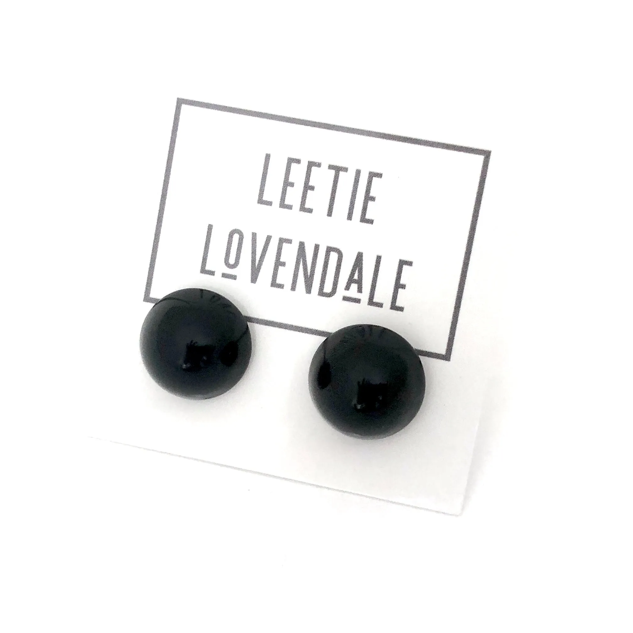 Black Gumdrop Stud Earring