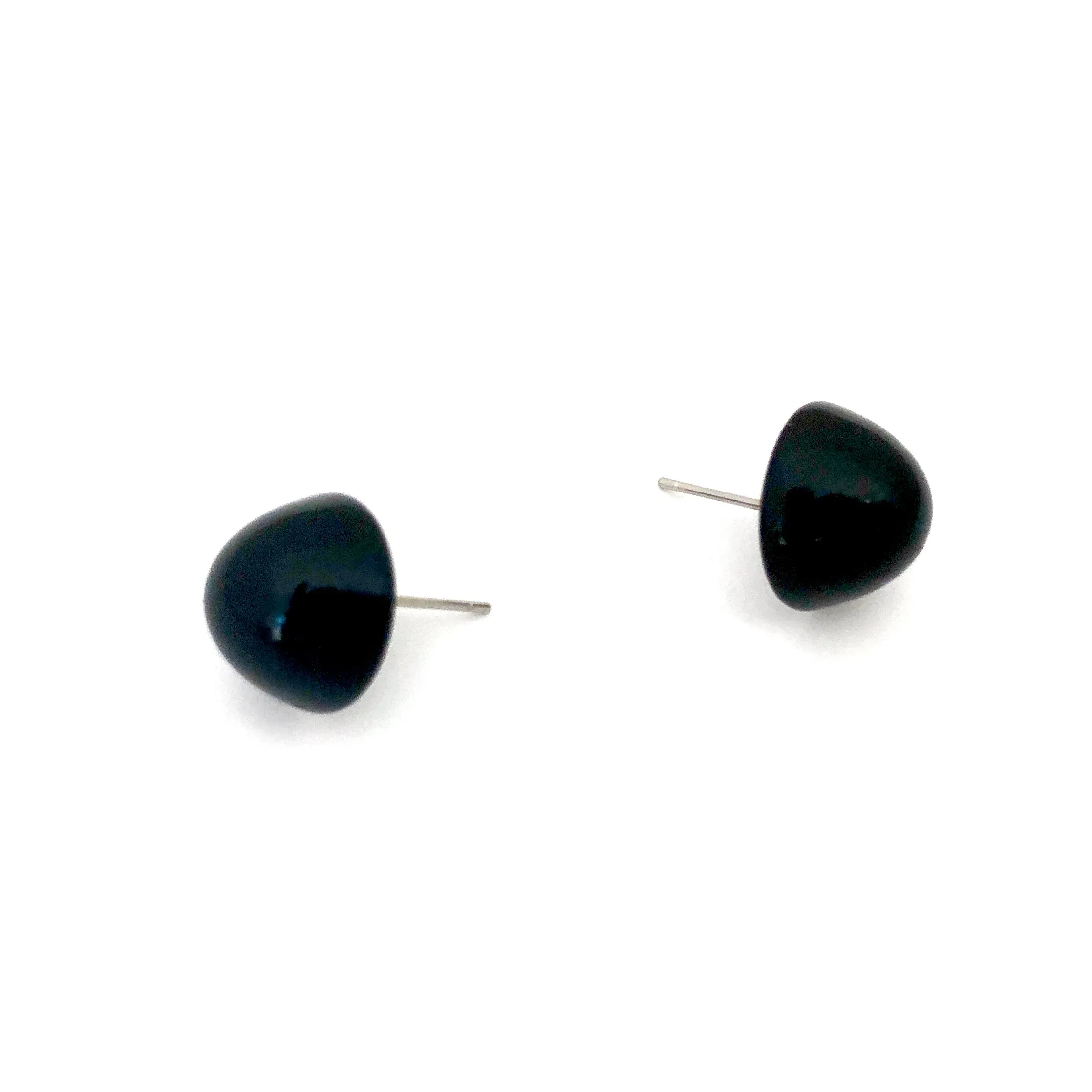 Black Gumdrop Stud Earring