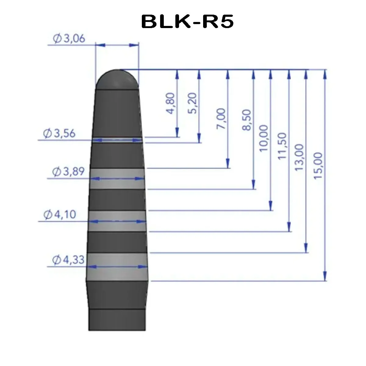 Black Ruby Osteotome R5 Straight Single Pack for Magnetic Mallet