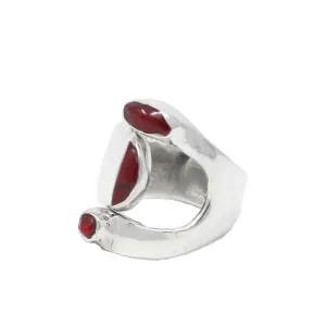 Bloodstone Alpaca Silver Wrap Ring Artisana