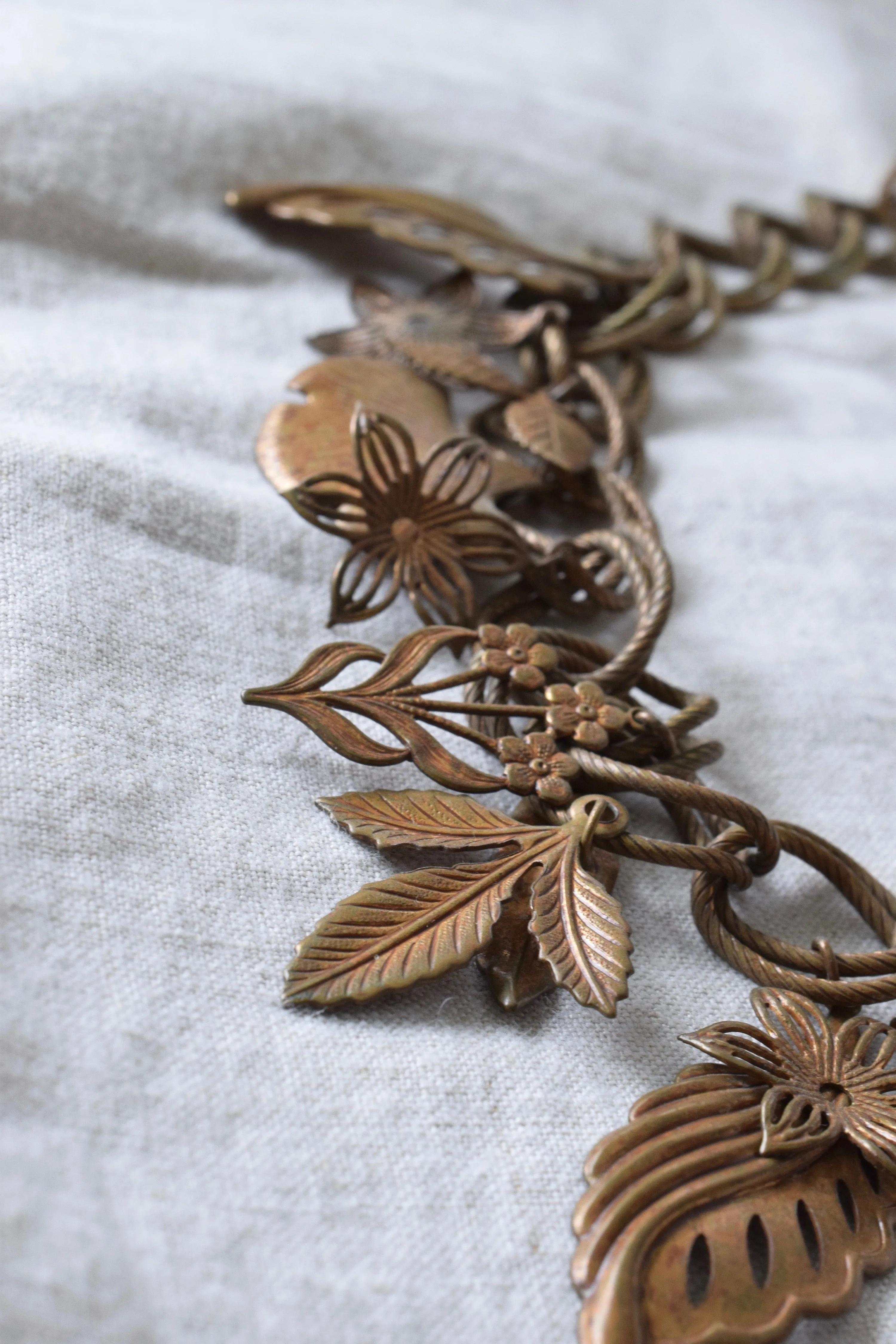 Brass Forest 1930s Necklace