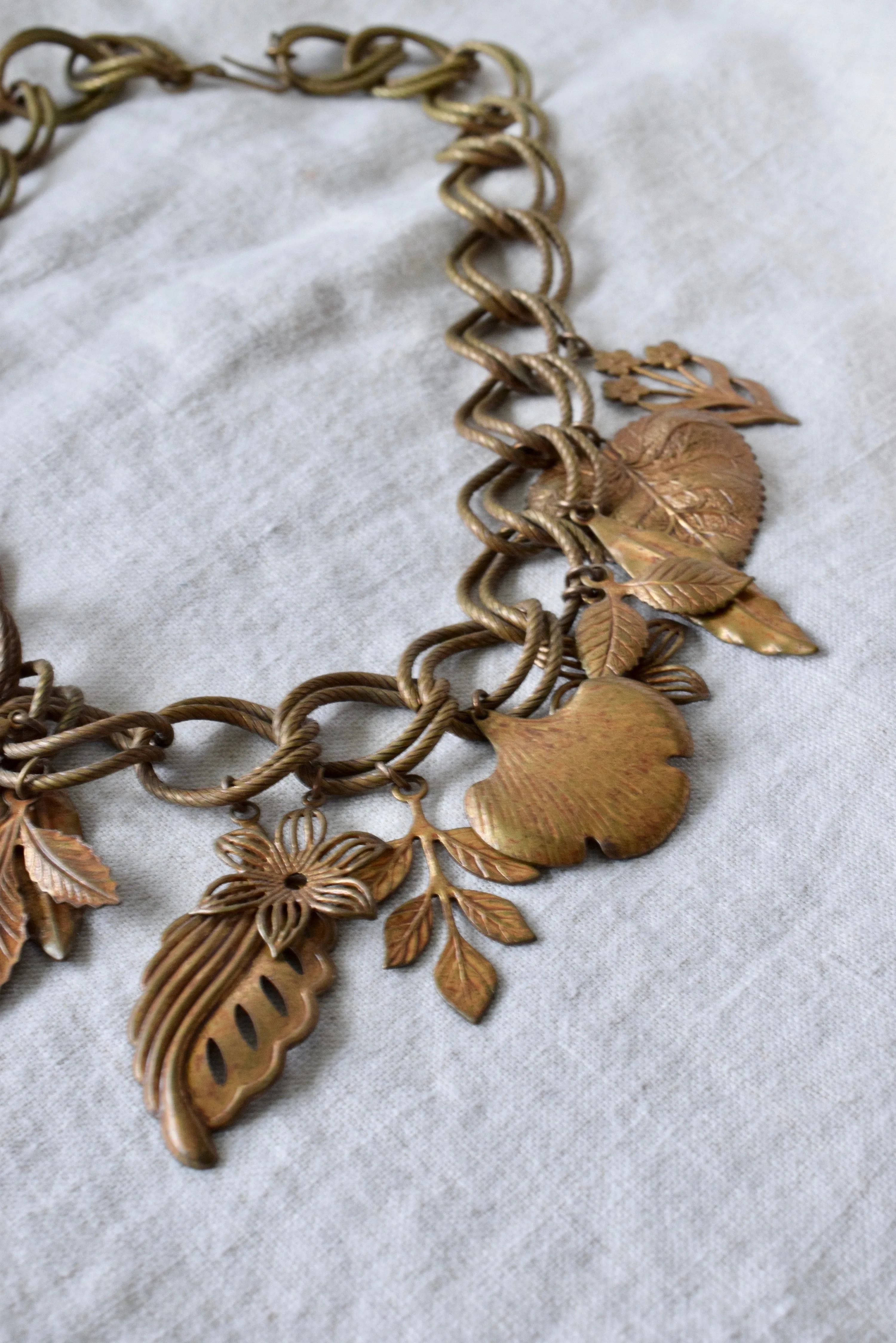 Brass Forest 1930s Necklace