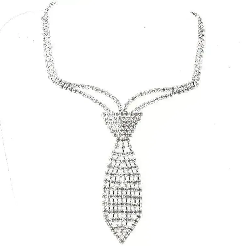 Bridal Wedding Party Rhinestone Choker Necklace for Women.