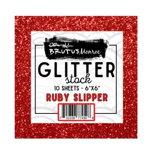 Brutus Monroe Glitterstock 6"x 6" - Oz Collection - Ruby Slipper*